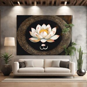 quadro lotus e om para paz interior